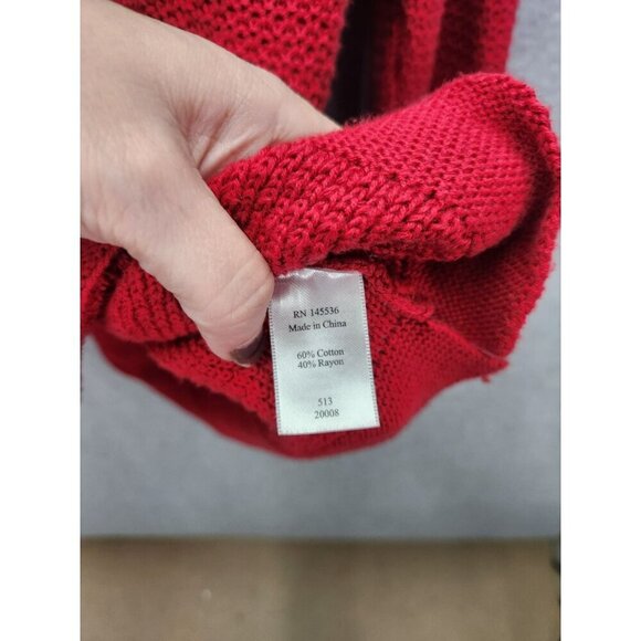Coldwater Creek Red Cowl Neck Sweater PL Cotton & Rayon - Picture 5 of 6